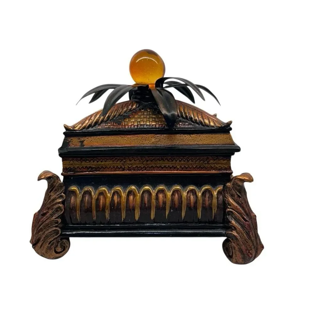 Wooden Trinket Jewelry Treasure Box 6.5